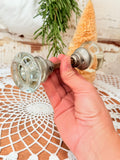 ANTIQUE GLASS AND BRASS DOORKNOB - 3 AVAILABLE