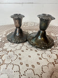 PAIR OF ANTIQUE SILVER DETAILED CANDLESTICKS