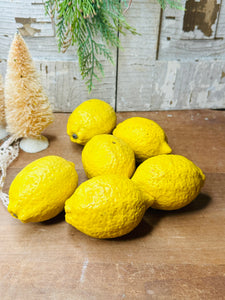 Set of six vintage concrete lemons