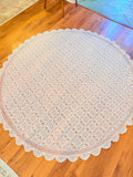 RARE ROUND ANTIQUE TABLECLOTH 60 INCH