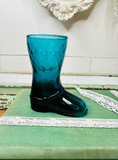 SET OF DIAMOND OPTIC RARE BOOT PITCHER AND 4 GLASSES VINTAGE PITCHER