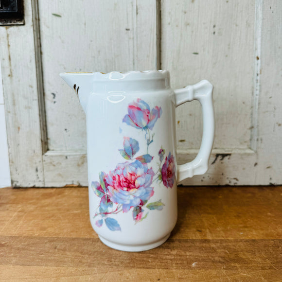 BLUE AND PINK FLORAL - VINTAGE PITCHER