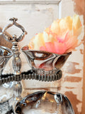 VINTAGE TIERED SILVER AND GLASS NUT CONDIMENT CADDIE