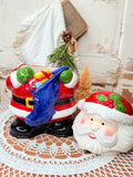 VINTAGE HAND PAINTED SANTA CLAUS CHRISTMAS COOKIE JAR