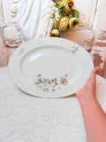 VINTAGE BROWN FLORAL SERVING PLATE