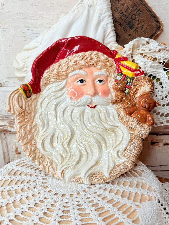 CERAMIC SANTA DECOR PLATE