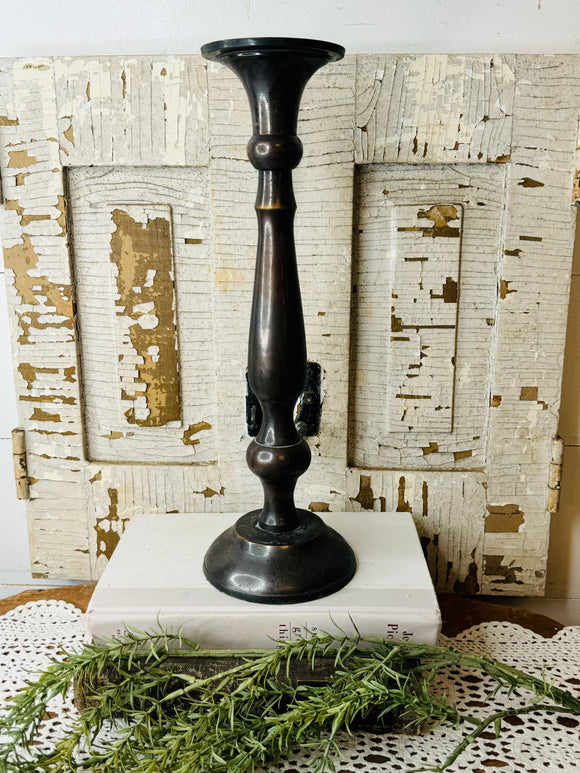 ANTIQUE XXL SOLID BRASS CANDLESTICK HOLDER