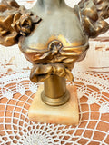 ANTIQUE ART NOUVEAU BRONZE LADY BUST STATUE