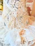 HANDMADE VINTAGE ONE OF A KIND TEXTILE HEIRLOOM HAT CREAM