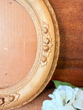 ANTIQUE WOOD CARVED FLORAL DETAIL FRAME
