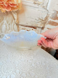 VINTAGE OPALESCENT MOONSTONE GLASS DETAILED DISH