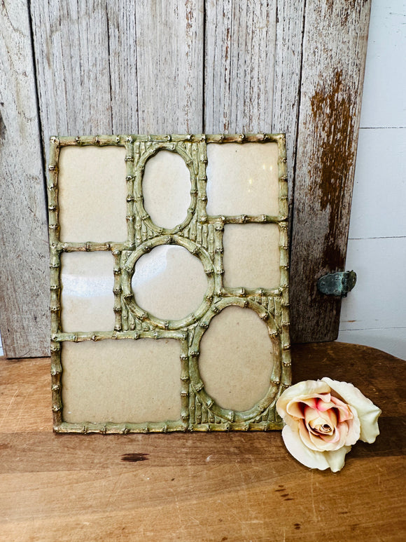 ANTIQUE SOLID BRASS GALLERY FRAME
