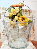 VINTAGE GLASS BUSHEL ICE BUCKET