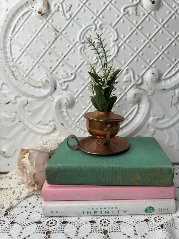 VINTAGE COPPER CANDLE HOLDER PLANTER