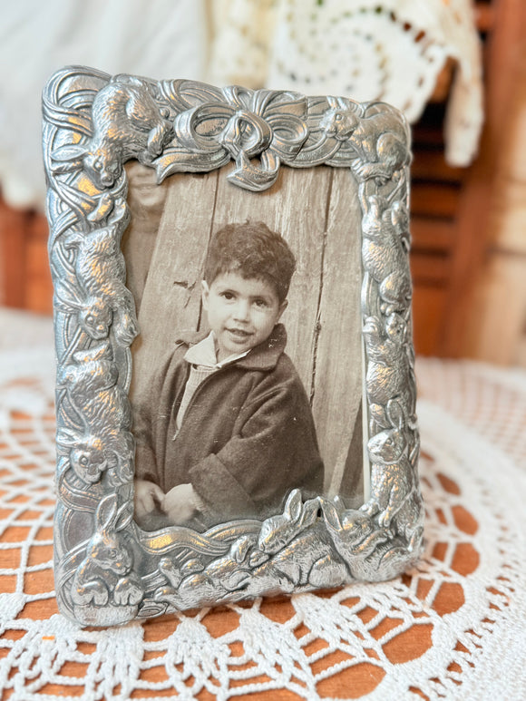 ARTHUR COURT VINTAGE SILVER BUNNY FRAME