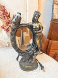 VINTAGE BRONZED ART NOUVEAU LADY LAMP