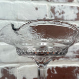 GORGEOUS VINTAGE ETCHED GLASS LARGE COMPOTE
