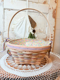 EXTRA RARE PASTEL XL LONGABERGER WITH LINER BASKET