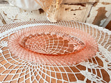 VINTAGE PINK DEPRESSION GLASS DIAMOND CUT OVAL PLATE