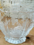 PAIR OF ETCHED CRYSTAL GLASS CREAMER AND SUGAR BOWL SET