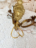 ANTIQUE VICTORIAN BRASS ELECTRIC WALL SCONCE - 2 AVAILABLE