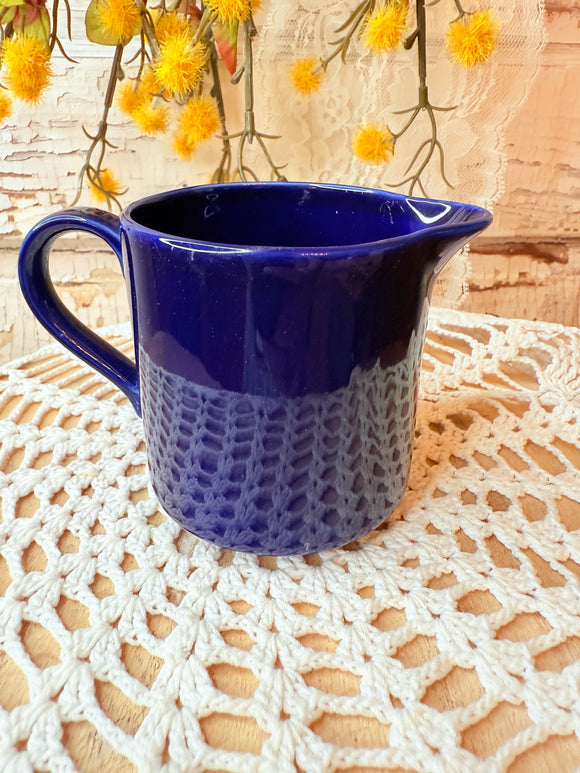 VINTAGE BLUE GLASS CREAMER