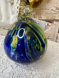 VINTAGE BLOWN GLASS HUMMINGBIRD FEEDER