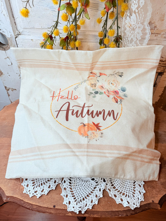 “HELLO AUTUMN” THROW PILLOW COVER - 2 AVAILABLE
