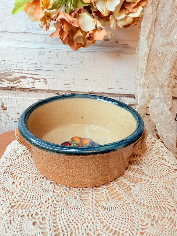 VINTAGE 2 HANDLE STONEWARE MAINE CHOWDER BOWL