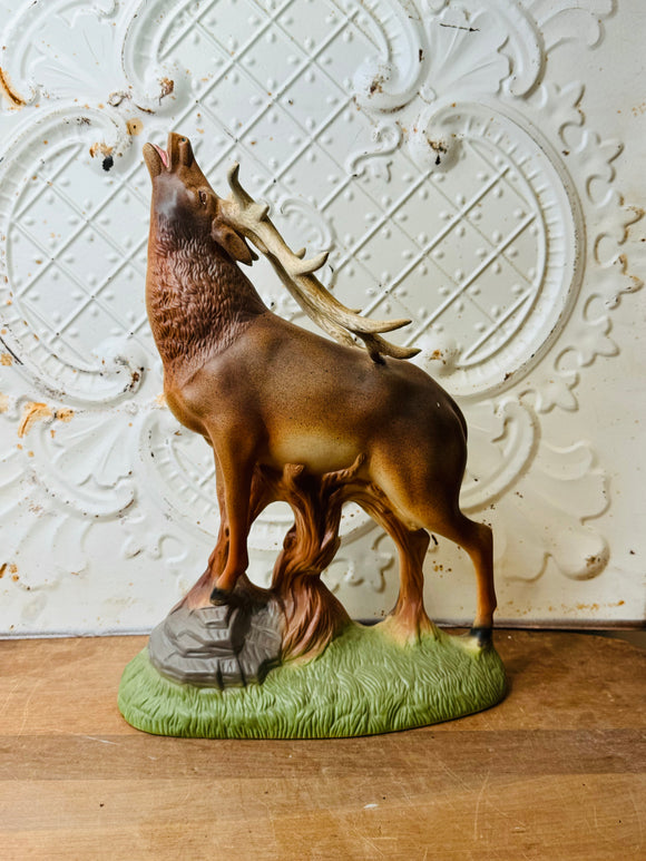 VINTAGE LARGE CERAMIC DEER STATUETTE