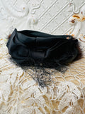 RARE VINTAGE BOW AND FUR HEADBAND