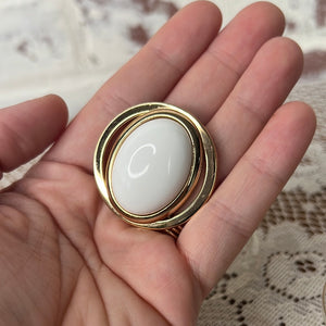 VINTAGE GOLD AND WHITE AVON BROOCH