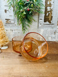 SET OF PINK GLASS VINTAGE CONDIMENT BOWLS