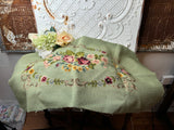 GREEN HANDMADE FLORAL FABRIC DECOR