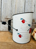VINTAGE METAL FARMHOUSE PAINTED APPLES SIFTER