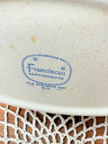 VINTAGE FRANCISCAN YELLOW ACCENTED BUTTER DISH