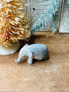 VINTAGE ROCK ELEPHANT STATUETTE