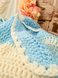 VINTAGE BLUE AND WHITE AFGHAN