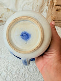 ANTIQUE RARE FLOW BLUE GERMANY LARGE CUP AND SAUCER