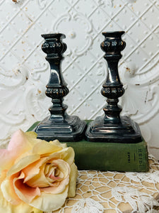 PAIR OF AMAZING SILVER ANTIQUE CANDLESTICK HOLDERS