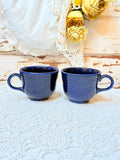 VINTAGE PAIR OF NAVY BLUE MUGS