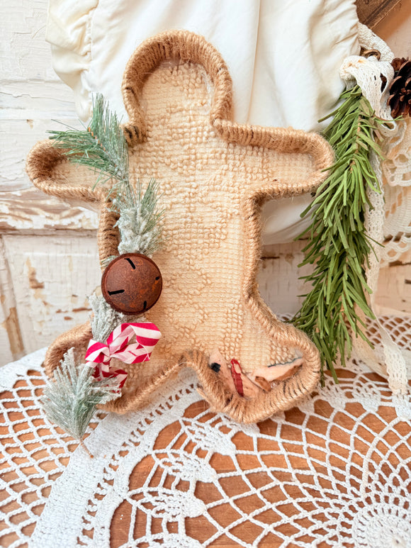 HANDMADE COOKIE CUTTER VINTAGE WITH CHENILLE AND BELL