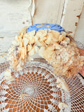 AMAZING HANDMADE BLUE FLORAL PETAL HAT VINTAGE