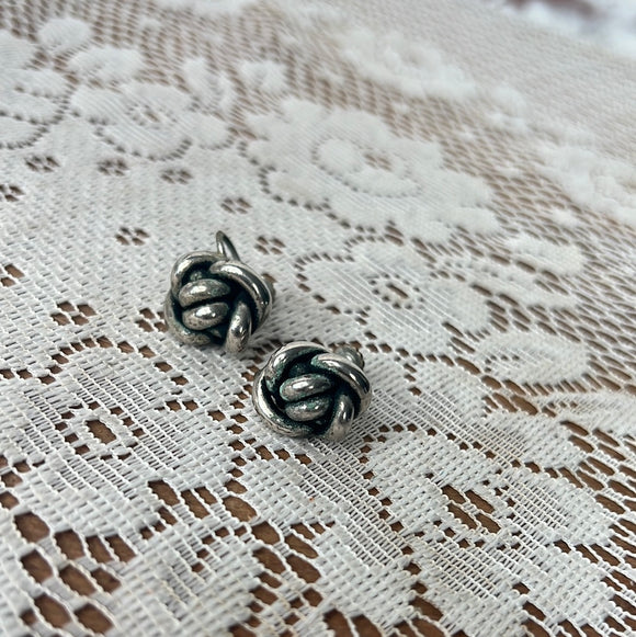 VINTAGE SILVER KNOT EARRINGS