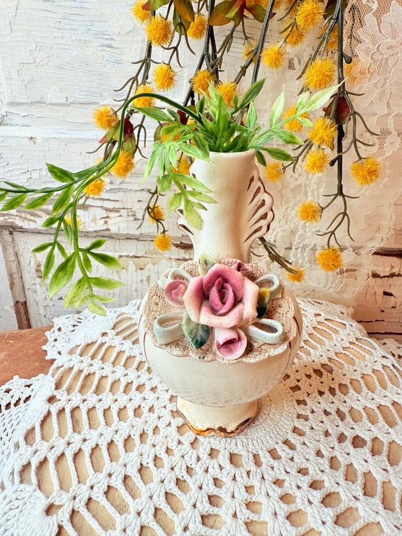 JAPAN VINTAGE 3D ROSE VASE