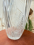 VINTAGE GLASS DETAILED FROSTED SAWTOOTH VASE