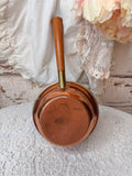 VINTAGE COPPER PAN WOOD HANDLE