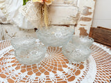 VINTAGE AMAZING CUT CRYSTAL SERVING BOWL AND DESSERT BOWLS SET