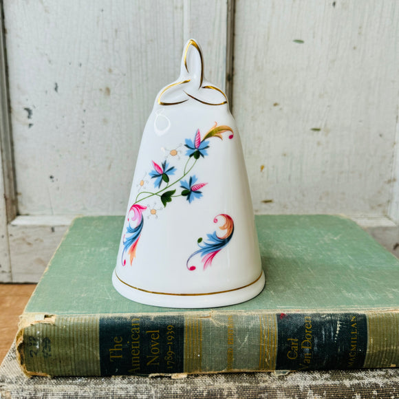 HANDPAINTED VINTAGE FLORAL COW BELL