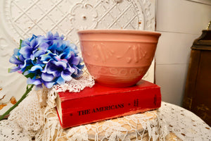 ORNATE PINK CERAMIC VINTAGE MIXING BOWL